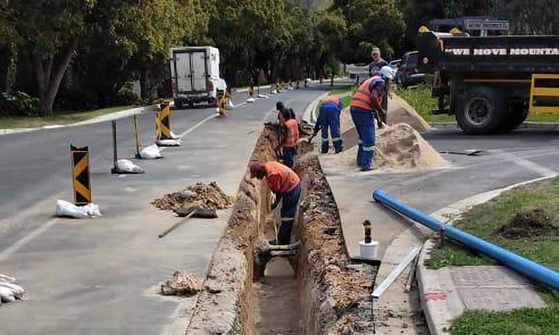 Laying of New Water Mains, Fire Hydrants and Valves 